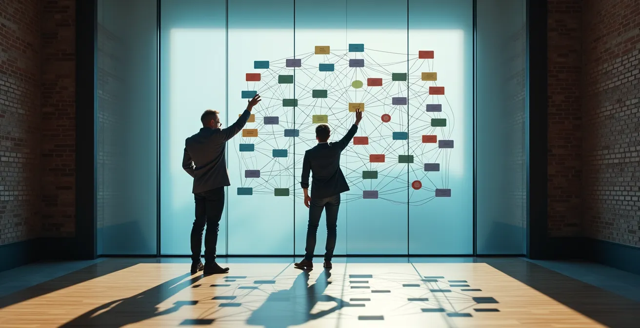 Giovane imprenditore italiano mappa processi aziendali per certificazione ISO 9001