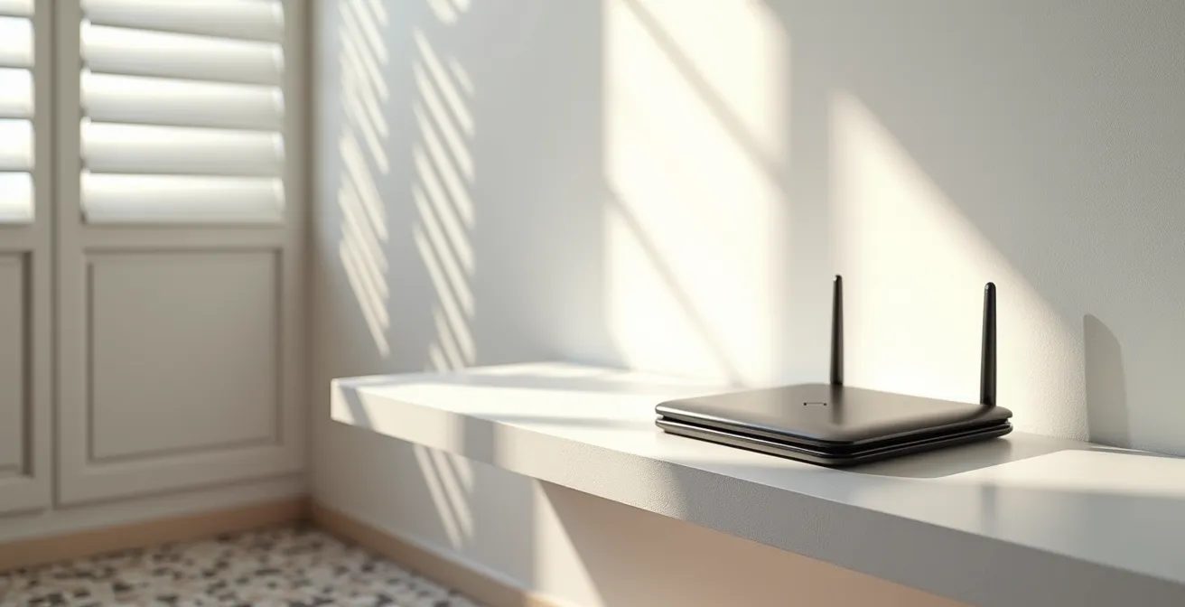 Setup di modem e router di qualità in un ambiente domestico italiano, simbolo di una rete performante.