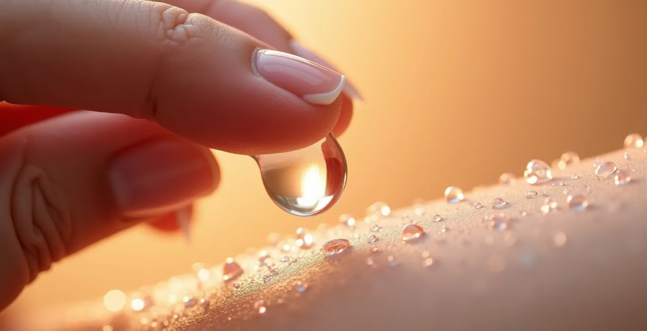 Tecnica skin damping con acqua termale prima dell'applicazione del siero