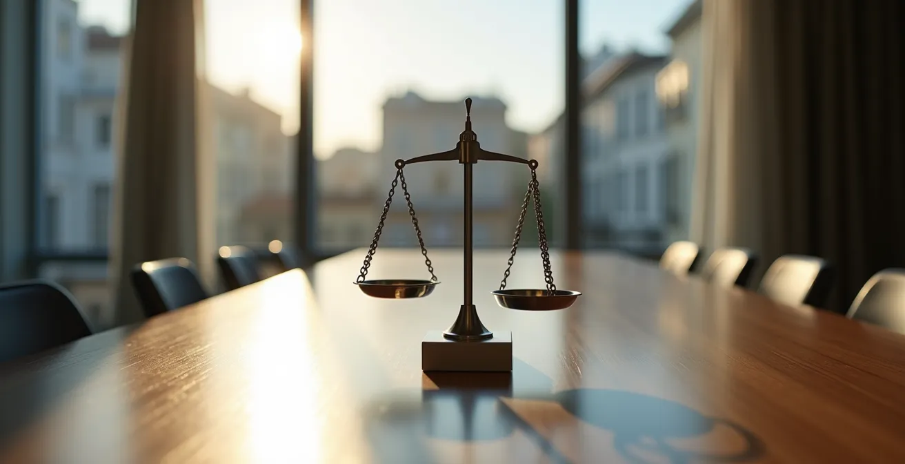 Due professionisti italiani discutono un contratto in una moderna sala riunioni, simbolo di un business equilibrato